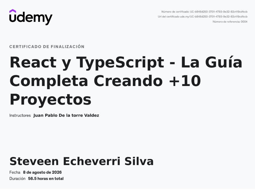 React y TypeScript - La Guía Completa Creando +10 Proyectos