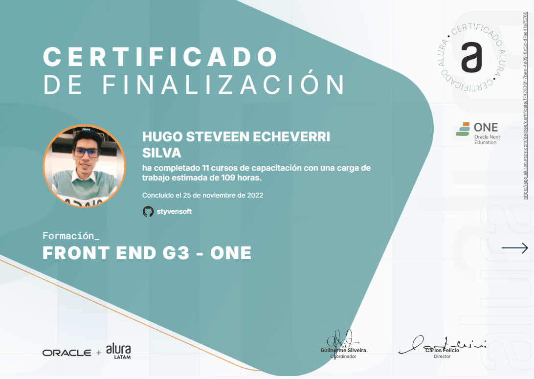 Front End G3 - ONE (Oracle Next Education)
